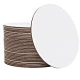 BELLE VOUS Bajo Vasos de Cartón Redondos (Pack de 100) - Diámetro 9 cm - Discos de Tapa Dura Blancos para Proyectos de Arte, Bricolaje, Tipografía, Decoración, Hogar, Cerveza